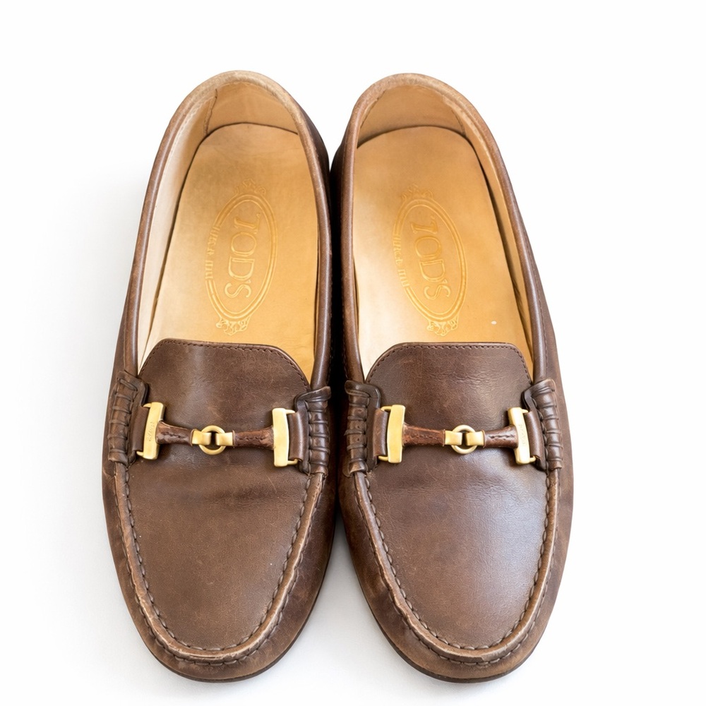 Tod’s Brown Leather Horsebit Loafers EU 38 US 7.5 Made in Italy Classic - Picture 2 of 12